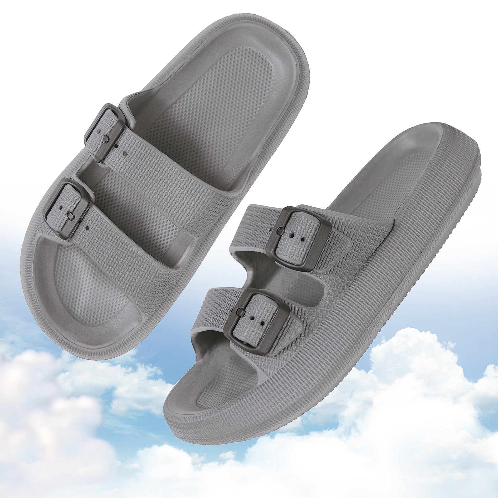 Pillow Slippers For Women & Men - EVA Thick-Soled Double Buckle Adjustable Sandals