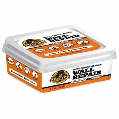 Gorilla Heavy Duty Wall Repair Spackle - Durable, Quick Dry - 8 oz, White