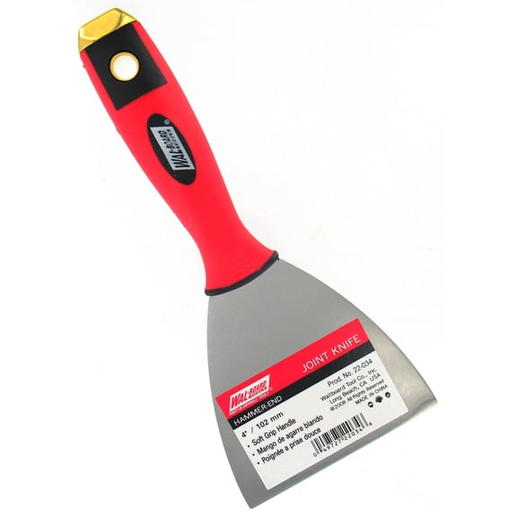 Wallboard Tool 22-034 Putty Knife, 4 in W Blade, 9-1/2 in L Blade, HCS Blade, Flexible Blade, Soft-Grip Handle