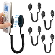 WALLFID 4-Pack Magnetic Remote Control Holders with Spring Ropes - Safely Secure Remotes & Small Items, Wall-Mount with Adhesive, Anti-Loss, Rapid Adsorption, Extendable Spring Black 70 inch 4 Pack
