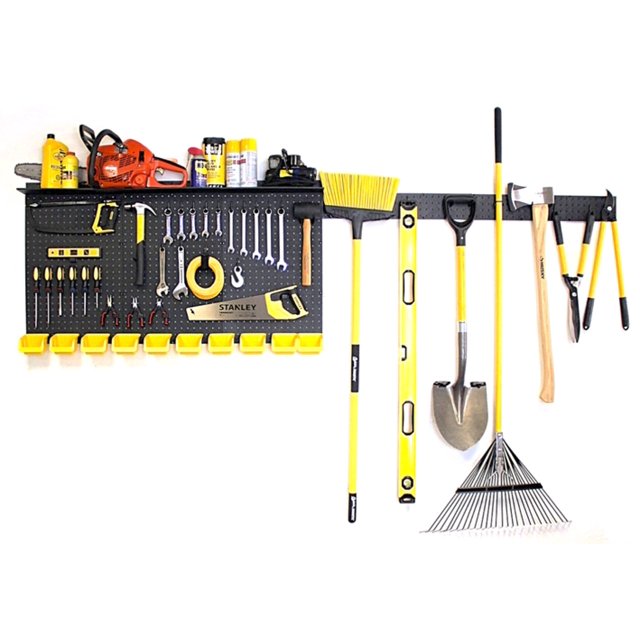 WALLPEG Garage Organizer Kit 96"x26" Pegboard Panels, Bins, Peg Hooks