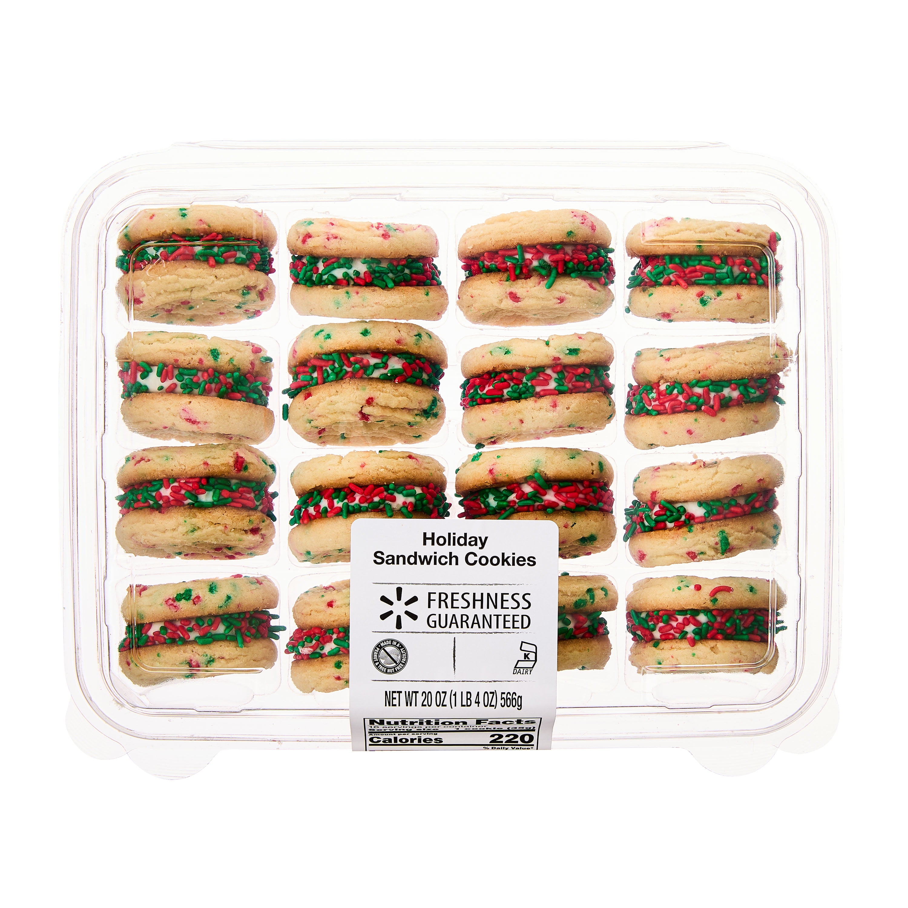 Freshness Guaranteed Baked Holiday Sandwich Cookies, 20 oz, 16 Count
