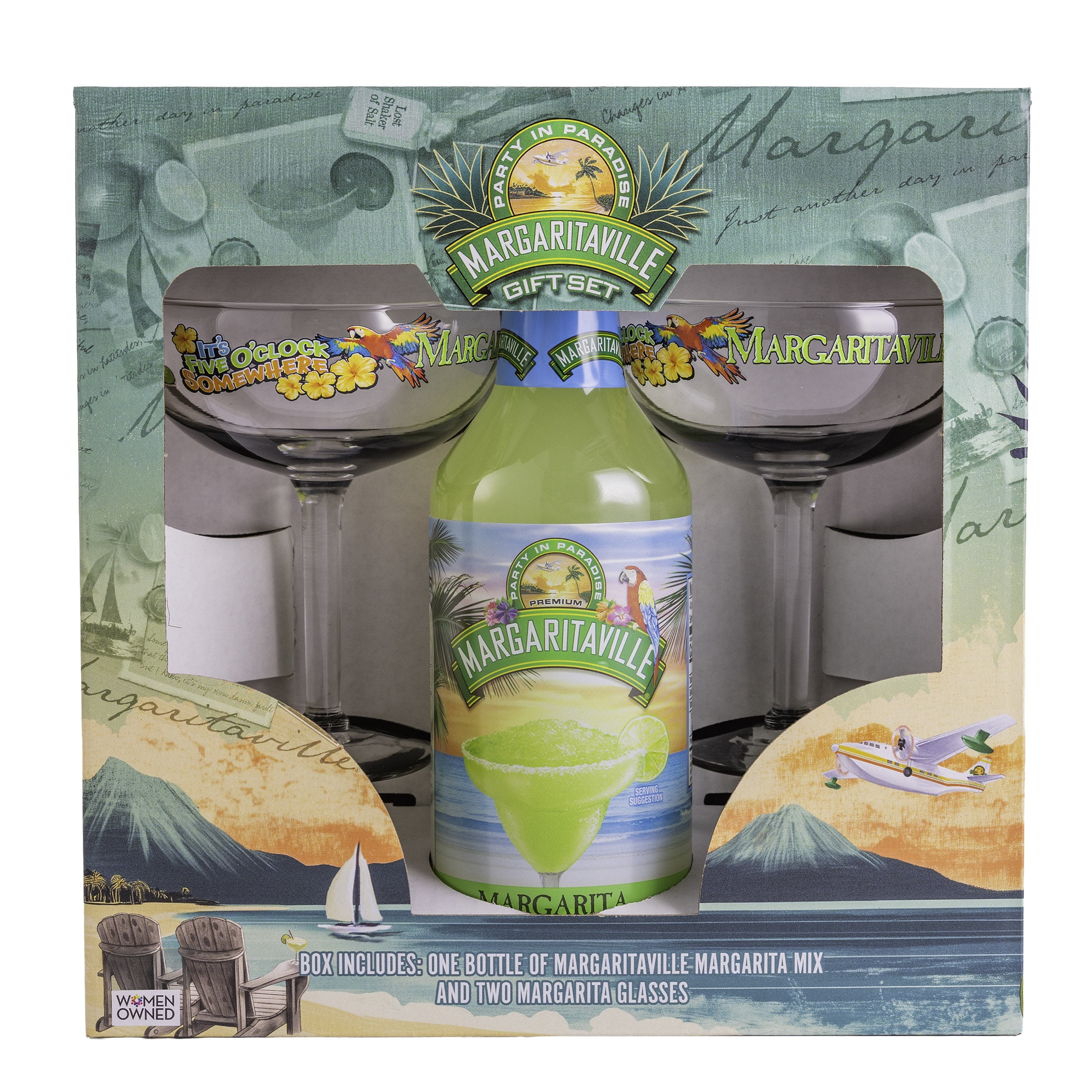 Holiday Margaritaville Margarita Glass Gift Set in Box, 33.8 oz. 3