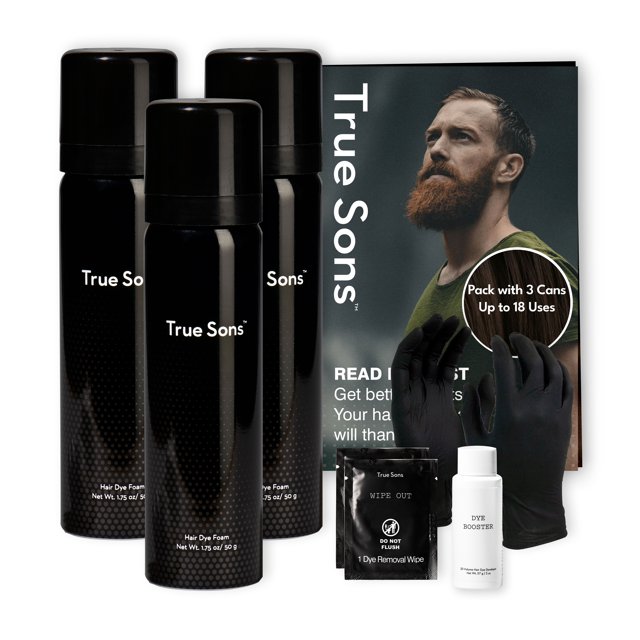 WALMART True Sons Hair Dye for Men With Instant Dye Booster Applicator for Hair Color Complete