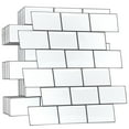 thumbnail image 1 of WALPLUS 20 PCS 3D Renter Friendly Peel and Stick Tile Stickers Pure White with Gray Grout 12 x 6 in, 1 of 11