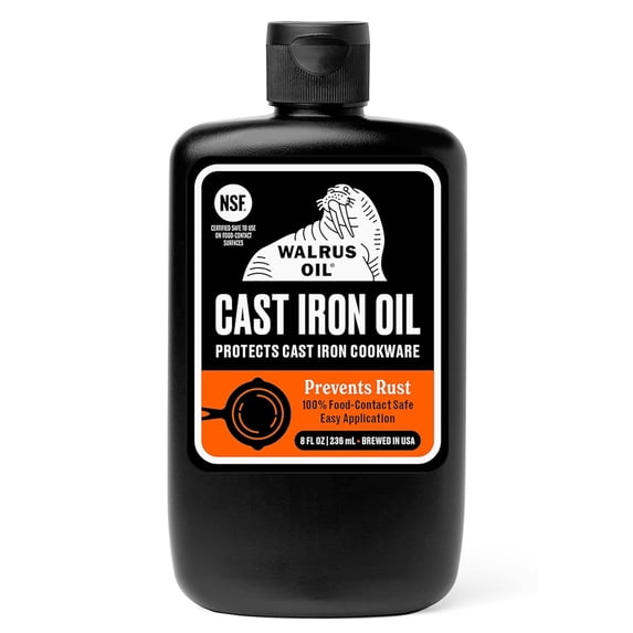 WALRUS OIL Cast Iron Oil 8 oz Restores Cast Iron and Prevents Rust
