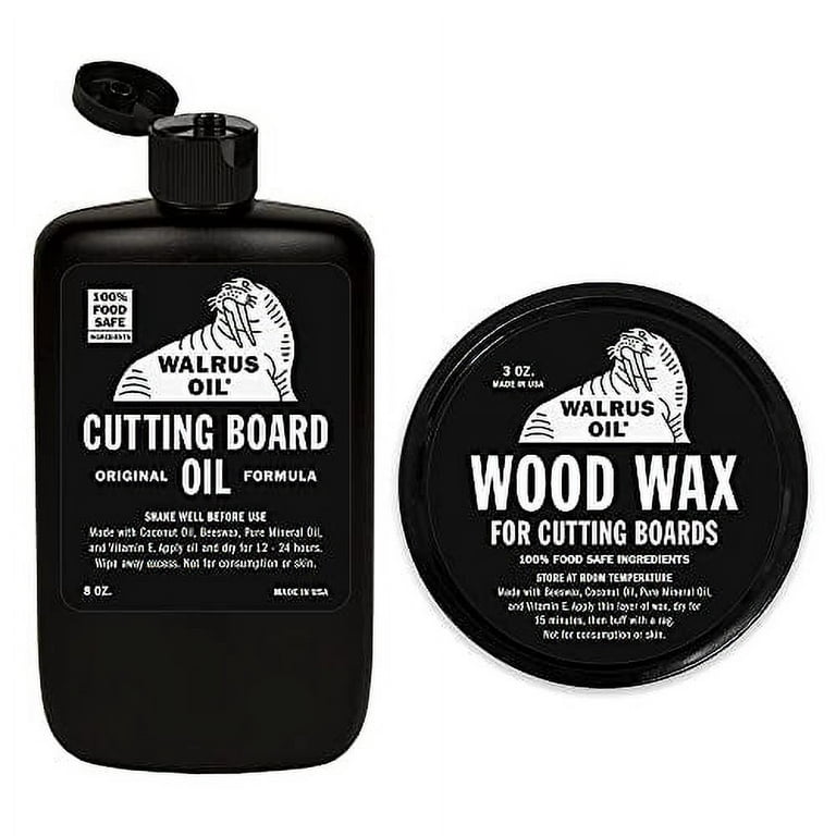 Walrus Oil - Cutting Board Oil and Wood Wax Set. for Cutting Boards, Butcher Blocks, Wooden Spoons, and Bowls. 100% Food-Safe.