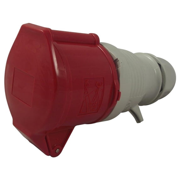WALTHER - 32A, 415V, Cable Mount CEE Socket, 3P+N+E, Red, IP44