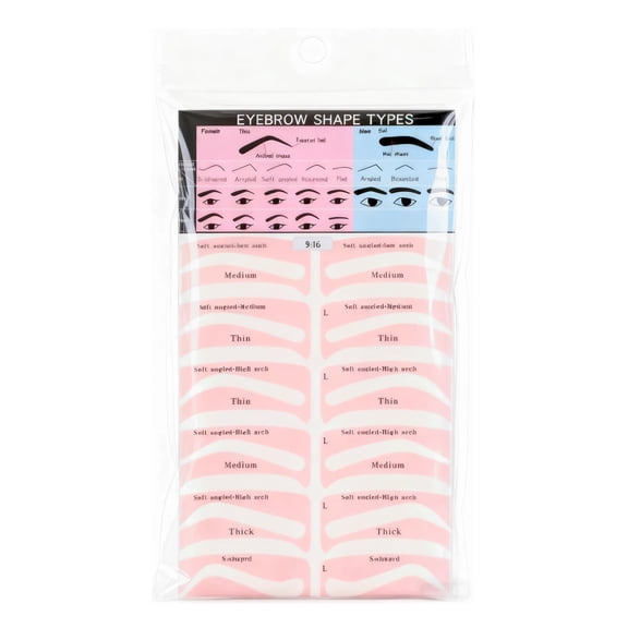 WALWAL 48 PCS Eyebrow Stencil Kit 24 Styles with Back Card Eyebrow Shaping Stickers Makeup Tool for Quick Natural Brows