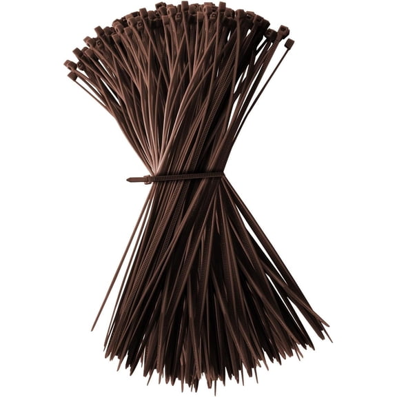 WALWAL 8 inch Cable Ties , Easy-Use Cable Management for Home, Office, and Outdoors | Strong Nylon | For Professionals, and Organizers (100 Pcs, Brown)