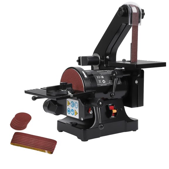WALYWIK Belt Disc Sander - 1" x 30" Belt and 5" Disc Sander with 2.1A Powerful Motor, Adjustable Work Tables, and Easy Assembly for Woodworking and Metalworking