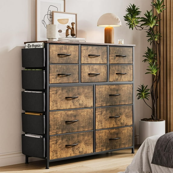 WALYWIK Dresser for Bedroom with 12 Drawer, Storage Dresser Organizer, Fabric Chests of Drawers for Hallway, Entryway