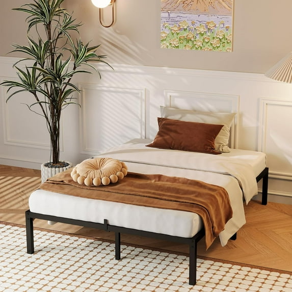 WALYWIK Full Bed Frame with Storage 14 Inch Metal Platform Bed Frame with Steel Slat Support No Box Spring Needed,Mattress Foundation,Easy to Assemble