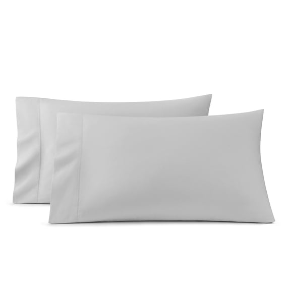 Wamsutta 1846 400 Thread Count Glacier Gray Egyptian Giza Cotton Percale Pillow Cases, King (2 Count)