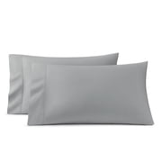 Wamsutta 1846 400 Thread Count Gray Flannel Egyptian Giza Cotton Percale Pillow Cases, Queen 2 Count