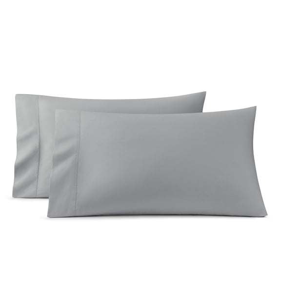 Wamsutta 1846 400 Thread Count Gray Flannel Egyptian Giza Cotton Percale Pillow Cases, Queen (2 Count)