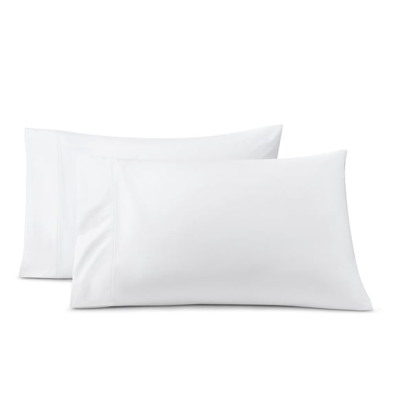 Wamsutta 1846 400 Thread Count Bright White Egyptian Giza Cotton Percale Pillow Cases, Queen (2 Count)