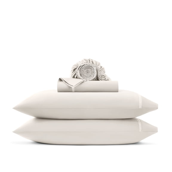 Wamsutta 1846 4-Piece 650 Thread Count Gardenia Egyptian Giza Cotton Sateen Bed Sheets, King-Deep Pocket