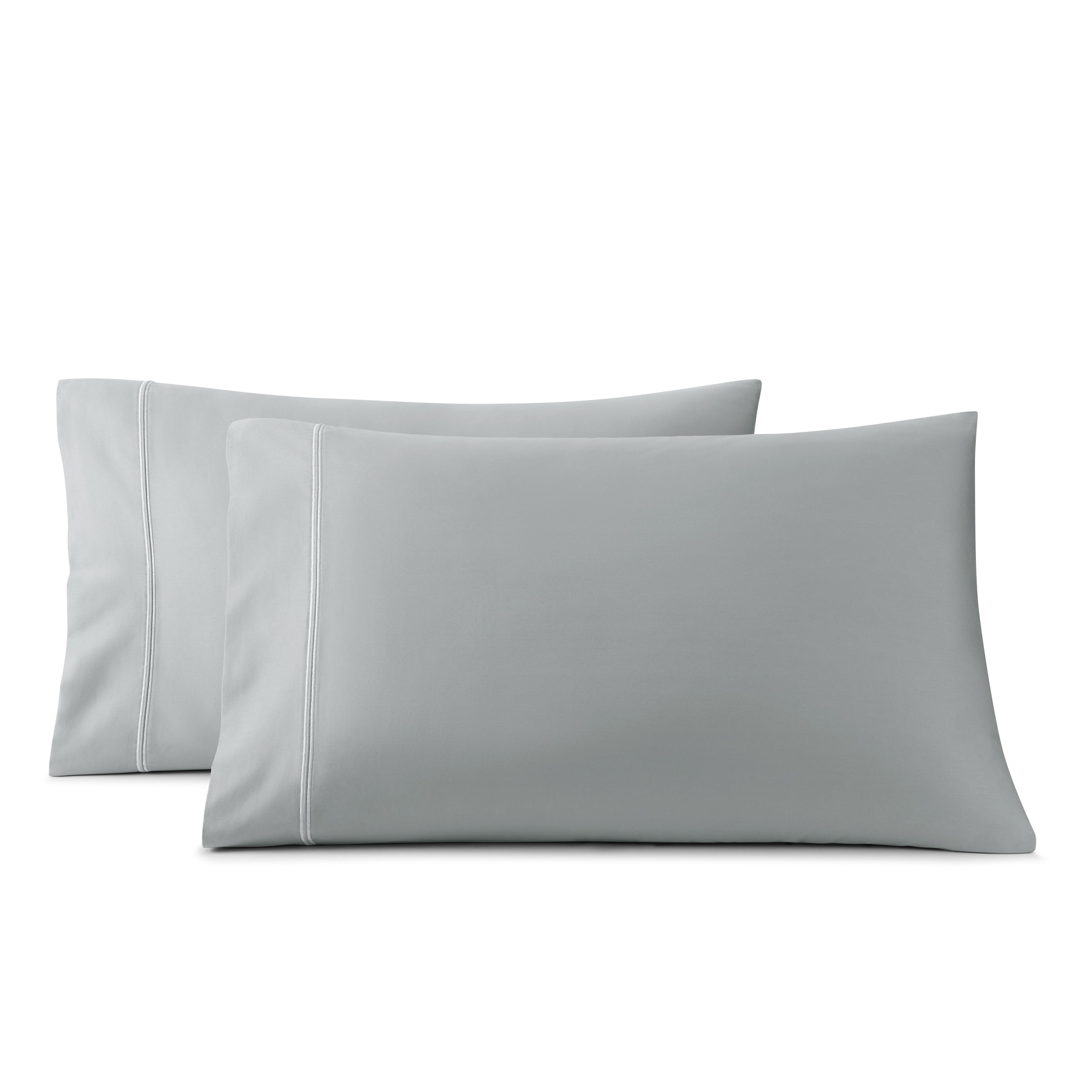 Wamsutta 1846 650 Thread Count Gray Flannel Egyptian Giza Cotton Sateen Pillow Cases, Queen (2 Count)