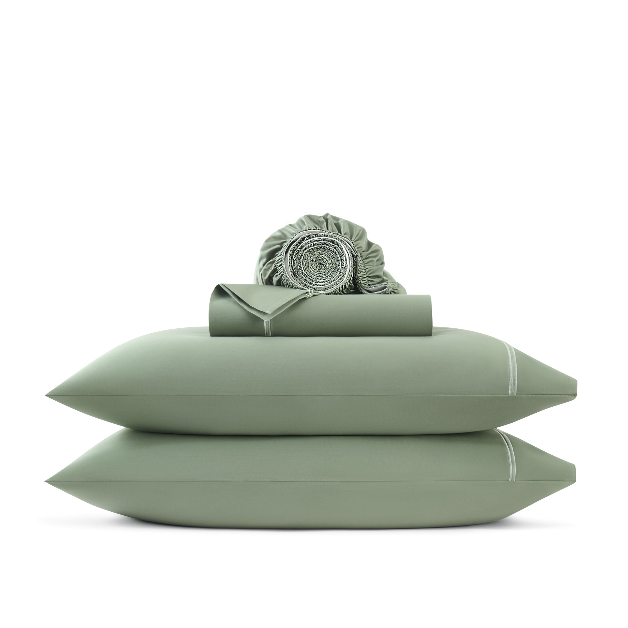 Wamsutta 1846 4-Piece 650 Thread Count Sea Spray Egyptian Giza Cotton Sateen Bed Sheets, King-Deep Pocket