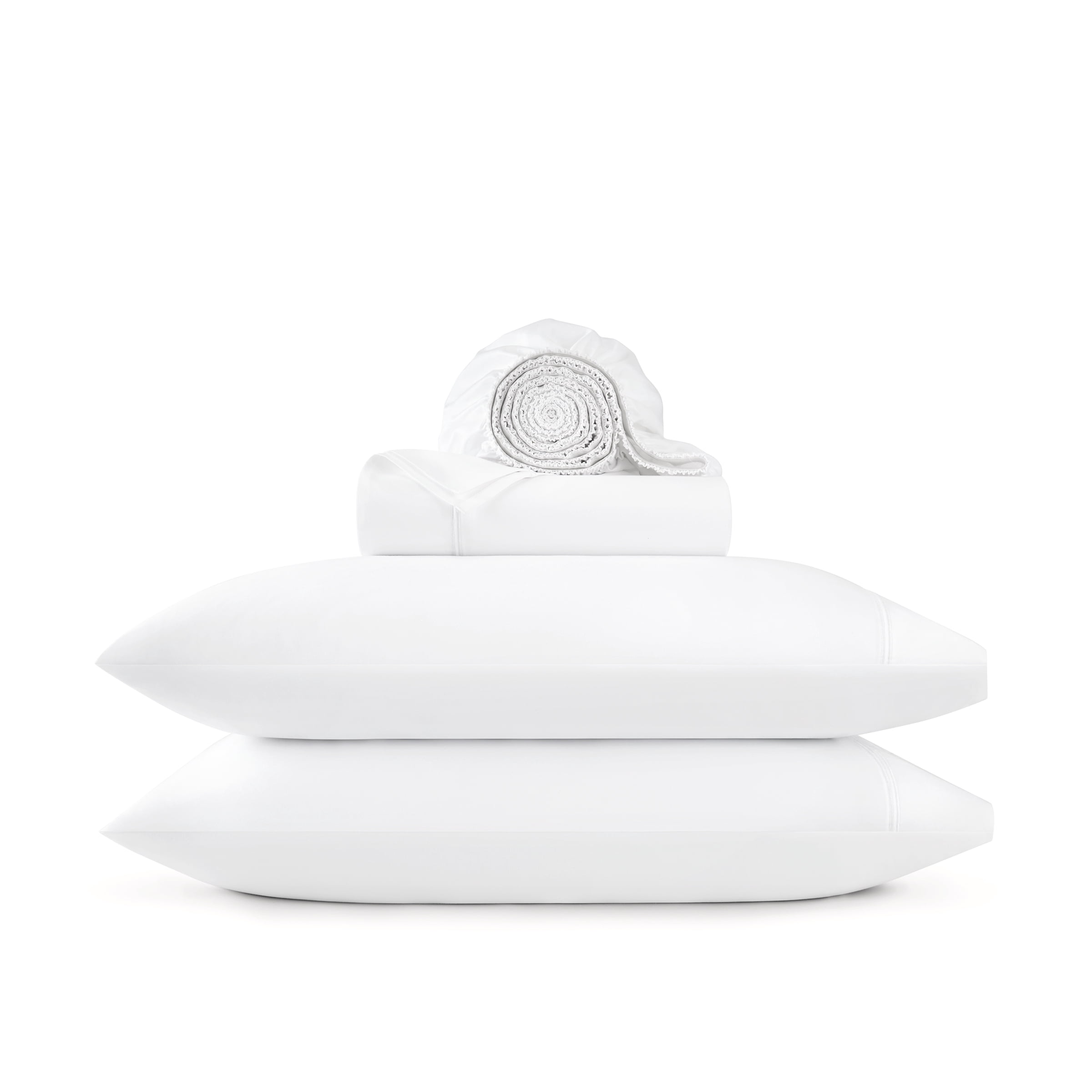 Wamsutta 1846 4-Piece 650 Thread Count Bright White Egyptian Giza Cotton Sateen Bed Sheets, King-Deep Pocket