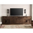 thumbnail image 1 of WAMPAT 110"W Large TV Stand,3-in-1 Farmhouse Entertainment Center with Storage Barn Door Cabinet,TV Console Table With Media Cabinet and Drawers for Living Room,Bedroom,Rustic Brown, 1 of 8