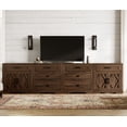 thumbnail image 1 of WAMPAT 126"W Large TV Stand,4-in-1 Farmhouse Entertainment Center with Storage Barn Door Cabinet,TV Console Table With Media Cabinet and Drawers for Living Room,Bedroom,Rustic Brown, 1 of 8
