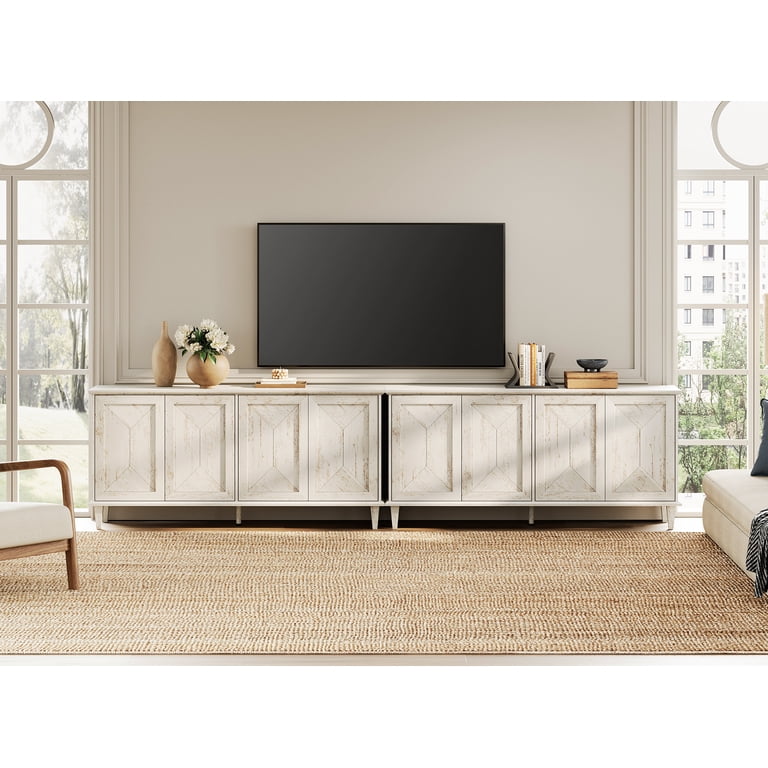 WAMPAT 130-inch Large Double Unit TV Stand for 85-130+ inch TVs