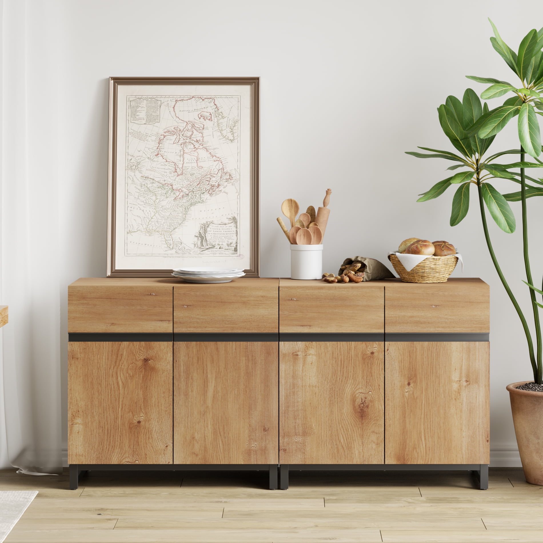 WAMPAT 2 in 1 Multifunctional Sideboard Buffet Cabinets, Modern ...