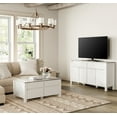 thumbnail image 1 of WAMPAT 2 Piece Coffee Table Sets, 1 Modern Coffee Table for Storage with Sliding Drawers, 1 Tall Sideboard TV Stand for 65 inch TV, White&Gray, 1 of 11