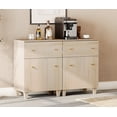 thumbnail image 1 of WAMPAT 2-in-1 Buffet Cabinets with Drawer and Door for Kitchen, 47.2" Modern Sideboard Wood Buffet Table with Adjustable Storage Shelves for Dining Room, Living Room, Entryway, Natural Oak, 1 of 7