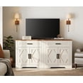 thumbnail image 1 of WAMPAT 2-in-1 TV Stand for up to 75" TVs,Farmhouse Entertainment Center with Storage Barn Door Cabinet,TV Console Table with Media Cabinet and Drawers for Living Room,Bedroom,Cream White, 1 of 7