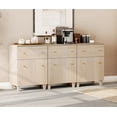 thumbnail image 1 of WAMPAT 3-in-1 Buffet Cabinets for Dining Room, 70.8" Kitchen Wood Sideboards with Drawers and Doors, Modern Coffee Bar Server Table with Adjustable Shelves for Living Room, Natural Oak, 1 of 7