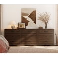 thumbnail image 1 of WAMPAT 3-in-1 Farmhouse 9 Drawers Dresser for Bedroom,Modern Farmhouse 94" W Chest of Drawers Closet Storage Organizer for Living Room,Hallway,Dark Brown, 1 of 5
