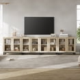 thumbnail image 1 of WAMPAT Modern TV Stand with Glass Doors for 120 inch TVs, 4 in 1 Entertainment Center Console with Adjustable Shelves and Metal Base for Living Room, Bedroom, Beige, 1 of 9