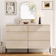 thumbnail image 1 of WAMPAT 47.2" Wood Accent Cabinet with Drawers, Modern Credenza Storage Cabinet with Minimalist Reeded Design for Living Room, Kitchen, Dining Room, Hallway, 1 of 7