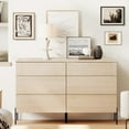 thumbnail image 1 of WAMPAT 47.2" Wood Accent Cabinet with Drawers, Modern Credenza Storage Cabinet with Minimalist Reeded Design for Living Room, Kitchen, Dining Room, Hallway, 1 of 9