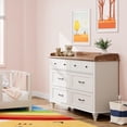 thumbnail image 1 of WAMPAT 47" Baby Dresser for Nursery, Wooden Kids Dresser with 6 Drawers, Changing Table for Baby, Cream White, 1 of 7