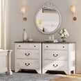 thumbnail image 1 of WAMPAT 6 Drawer Dresser for Bedroom,63”W Farmhouse Wood Storage Cabinet with Wide Drawers, Rustic Chest of Drawers for Clothes, Entryway, or Living Room, 1 of 8