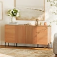 thumbnail image 1 of WAMPAT 61" Accent Cabinet with 4 Doors and Adjustable Shelves, Modern Credenza Storage Cabinet with Minimalist Reeded Design for Living Room, Kitchen, Dining Room, Hallway, 1 of 8