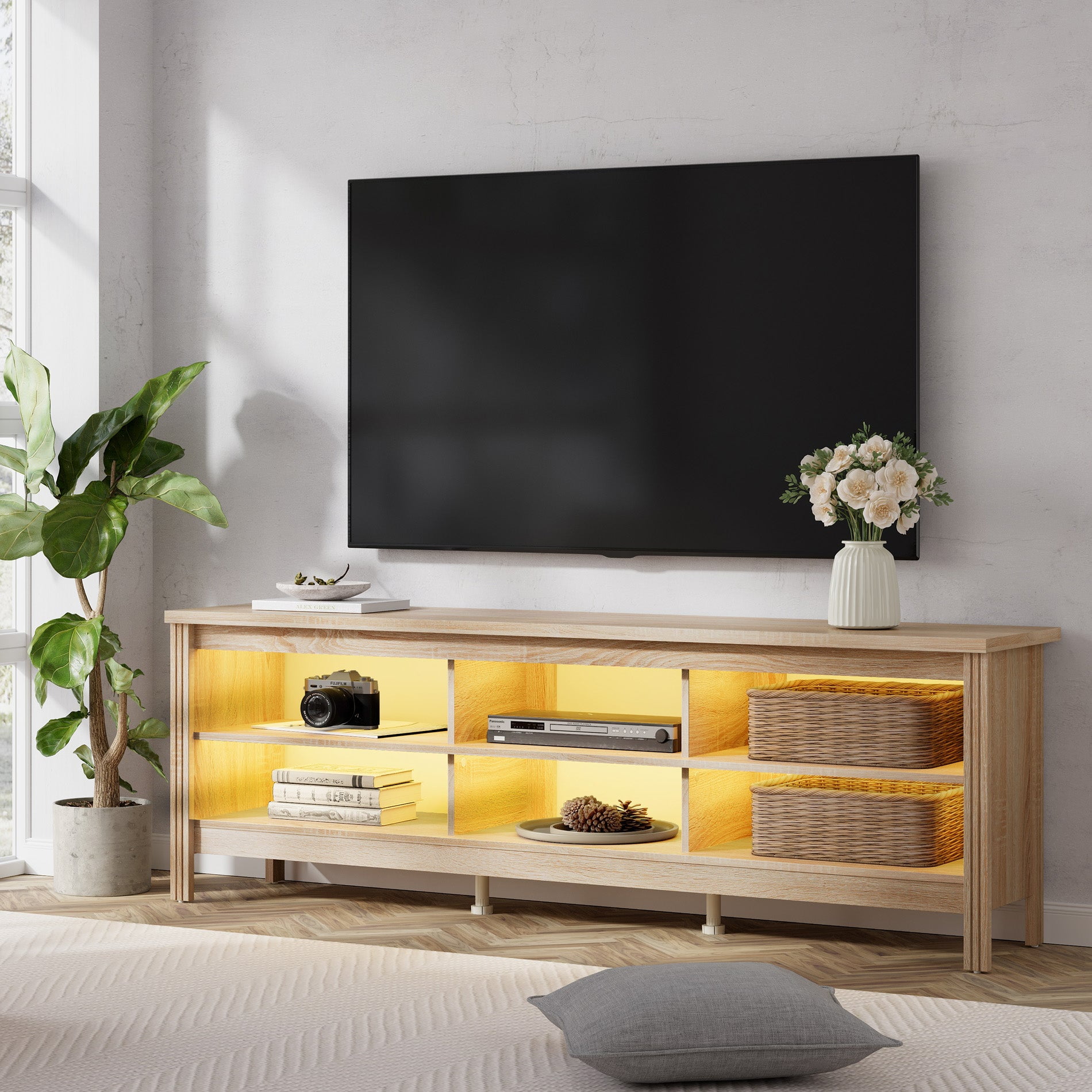 Oak tv stand for 70 inch flat screen discount