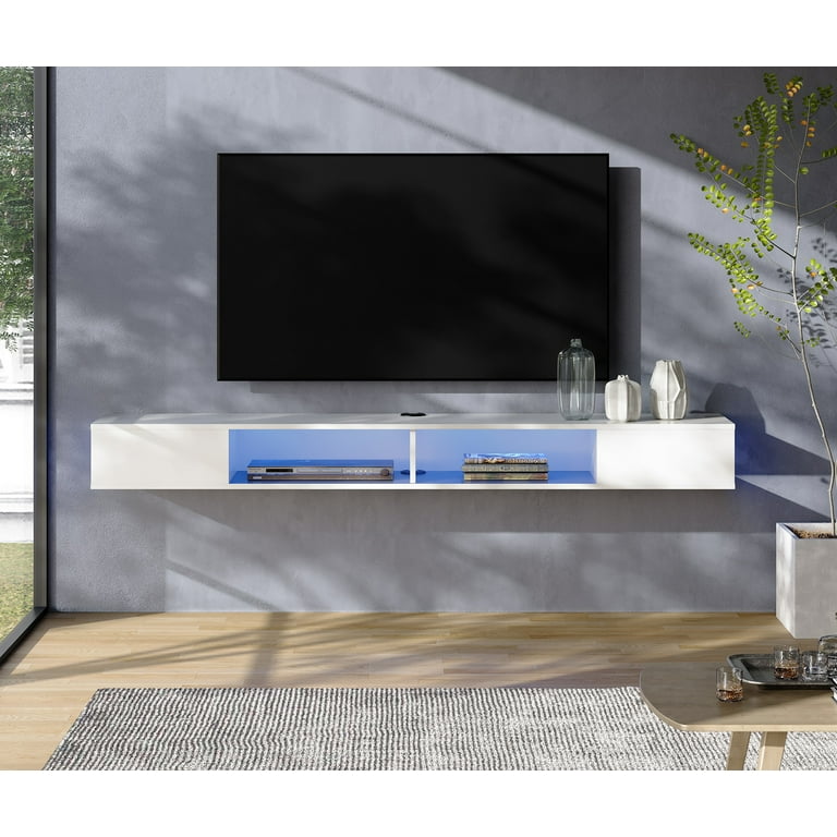 70 inch 2024 white floating shelf