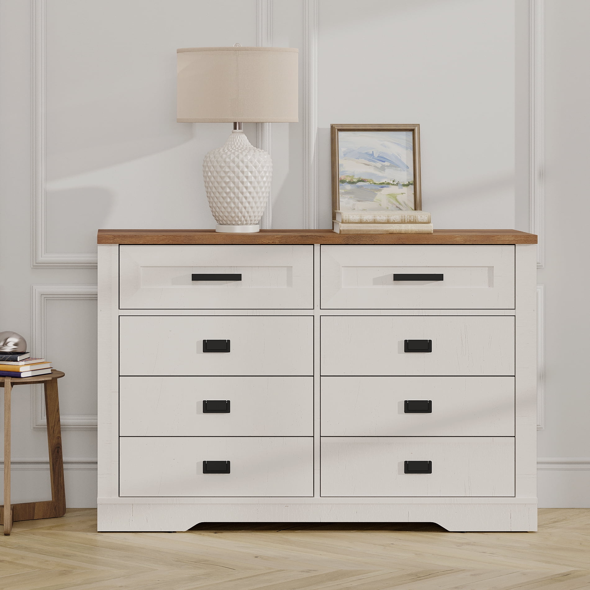 WAMPAT 8 Drawers Dresser Chests for Bedroom,Rustic Tall Chset of ...