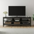 thumbnail image 1 of WAMPAT Black TV Stand for 75 Inch TV Entertainment Center, Wood TV Table with 3 Open Shelves for Living Room, 70 inch, 1 of 6