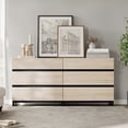 thumbnail image 1 of WAMPAT Dresser for Bedroom, Closet Organizers and Storage with 6 Drawers, Chest of Drawers with Metal Base, Modern Wood Dresser for Living Room, Bedroom,Light Oak, 1 of 6