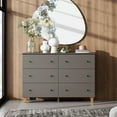 thumbnail image 1 of WAMPAT Dresser with 6 Drawers for Bedroom, Modern Wood Wide Double Dressers with Chest of Drawers, Dark Grey, 1 of 7
