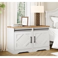 thumbnail image 1 of WAMPAT End Table 2 in 1, Pedestal Side Table with Drawer and Cabinet Wood Bedside Table Nightstands for Living Room Bedroom,Cream White, 1 of 6