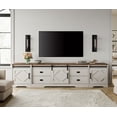 thumbnail image 1 of WAMPAT Farmhouse Entertainment Center for 110" TVs, 3-in-1 Wooden TV Stand with Barn Door, Adjustable Shelves and Storage Drawers,Media Console Table for Living Room,Cream White, 1 of 6