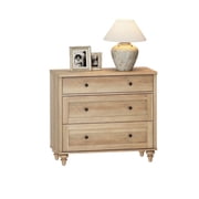 Farmhouse Nightstand with 3 Drawers, Large Wood Bedside Table Night Stand, Wide Sofa Side End Table 3 Drawers Chest of Dresser for Living Room, Bedroom, Oak, 34