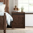 thumbnail image 1 of WAMPAT Farmhouse Nightstand,Wooden Bedside Table with Drawer & Cubby, Rustic Drawer Storage Sofa Side Table with Barn Door for Bedroom,Office,Rustic Brown, 1 of 6